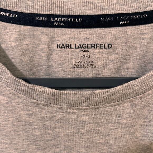 Karl Lagerfeld Eiffel Tower Graphic Women's Sweatshirt Gray Black, size L - Picture 3 of 7